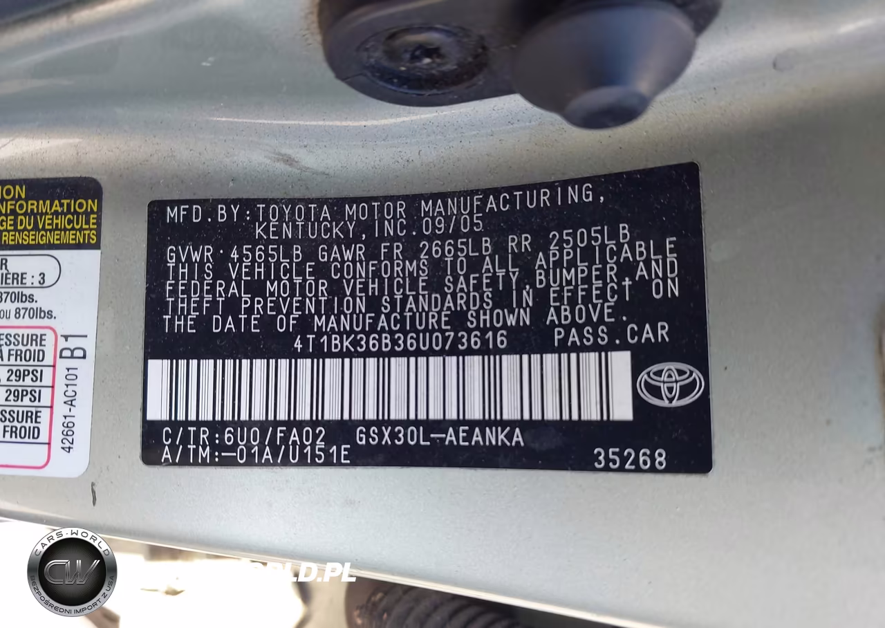 2006 Toyota Avalon Xl VIN:4T1BK36B36U073616 - 9
