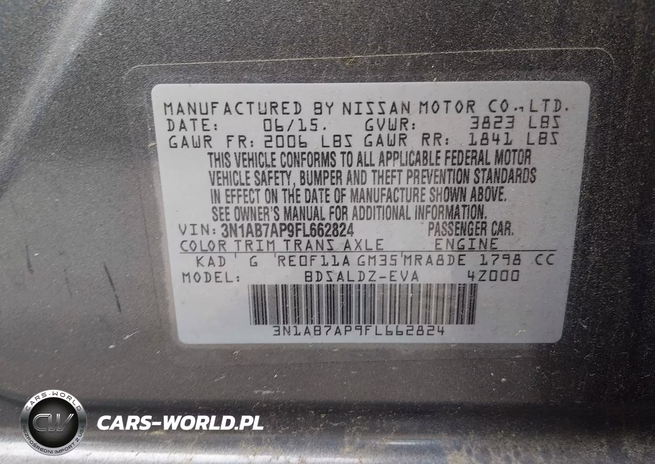 2015 Nissan Sentra Fe+ S-S-Sl-Sr-Sv VIN:3N1AB7AP9FL662824 - 9