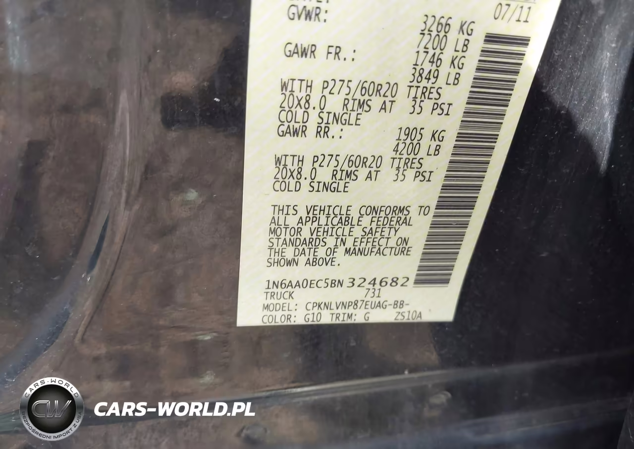2011 Nissan Titan Sl VIN:1N6AA0EC5BN324682 - 9