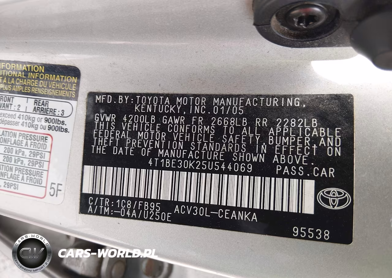 2005 Toyota Camry Le VIN:4T1BE30K25U544069 - 9