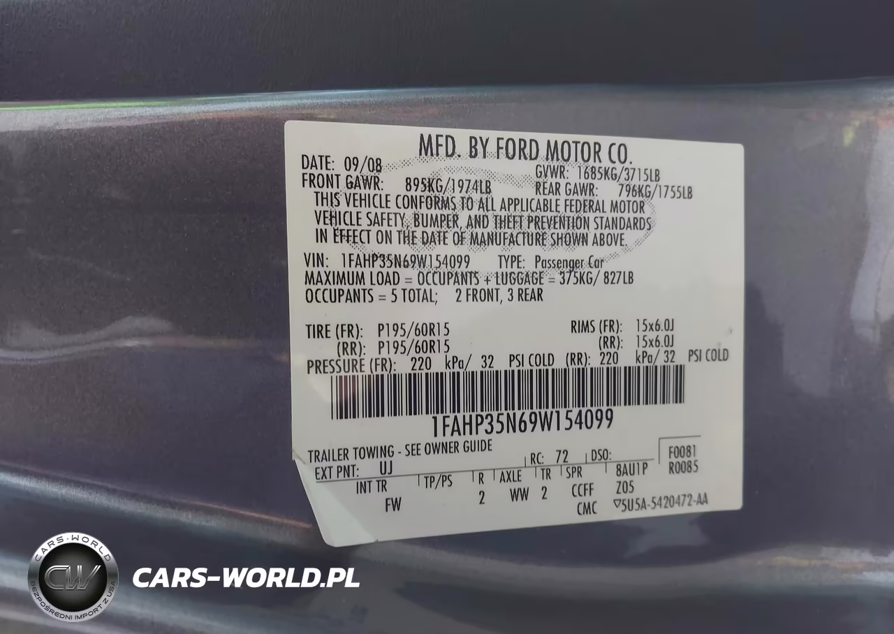 2009 Ford Focus Se VIN:1FAHP35N69W154099 - 9