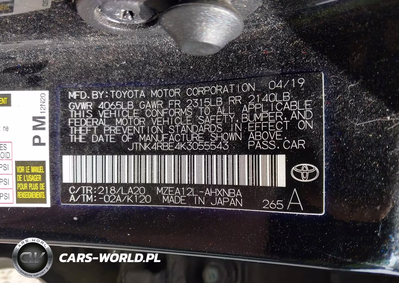 2019 Toyota Corolla Xse VIN:JTNK4RBE4K3055543 - 9