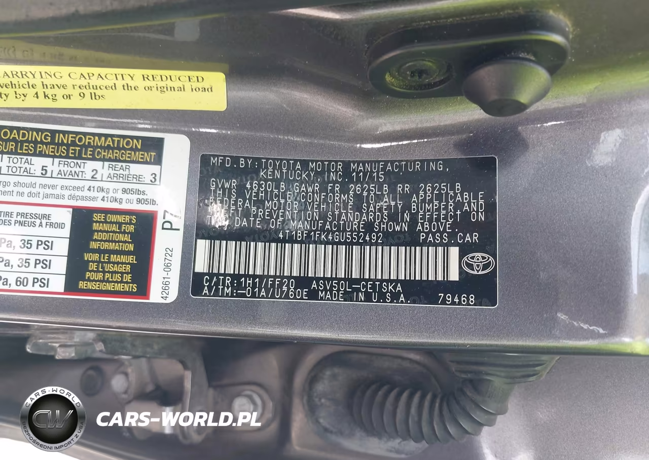 2016 Toyota Camry Se VIN:4T1BF1FK4GU552492 - 9