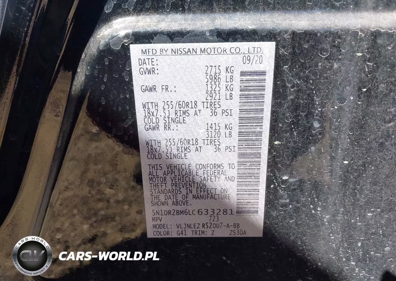 2020 Nissan Pathfinder Sv 4Wd VIN:5N1DR2BM6LC633281 - 9