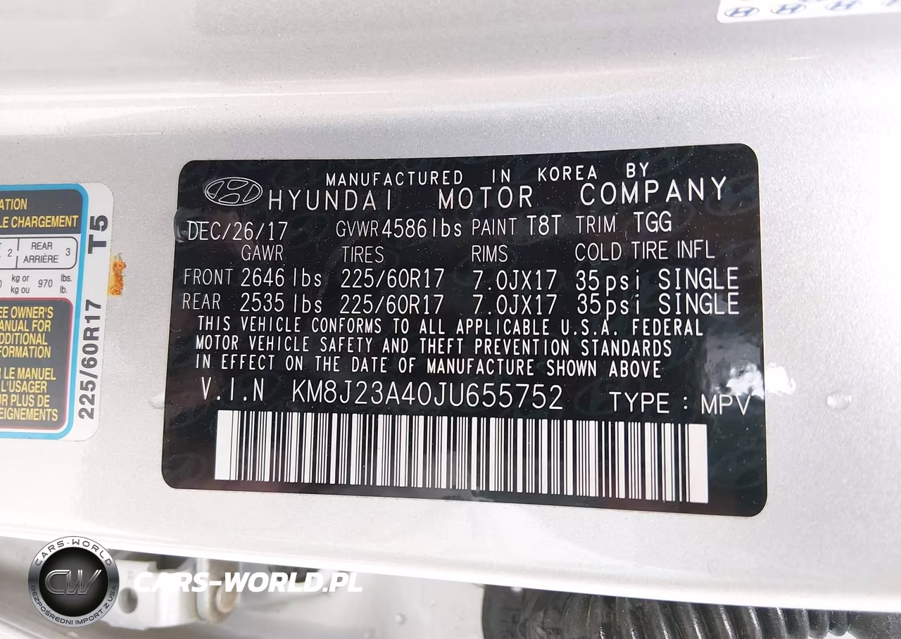 2018 Hyundai Tucson Se VIN:KM8J23A40JU655752 - 9