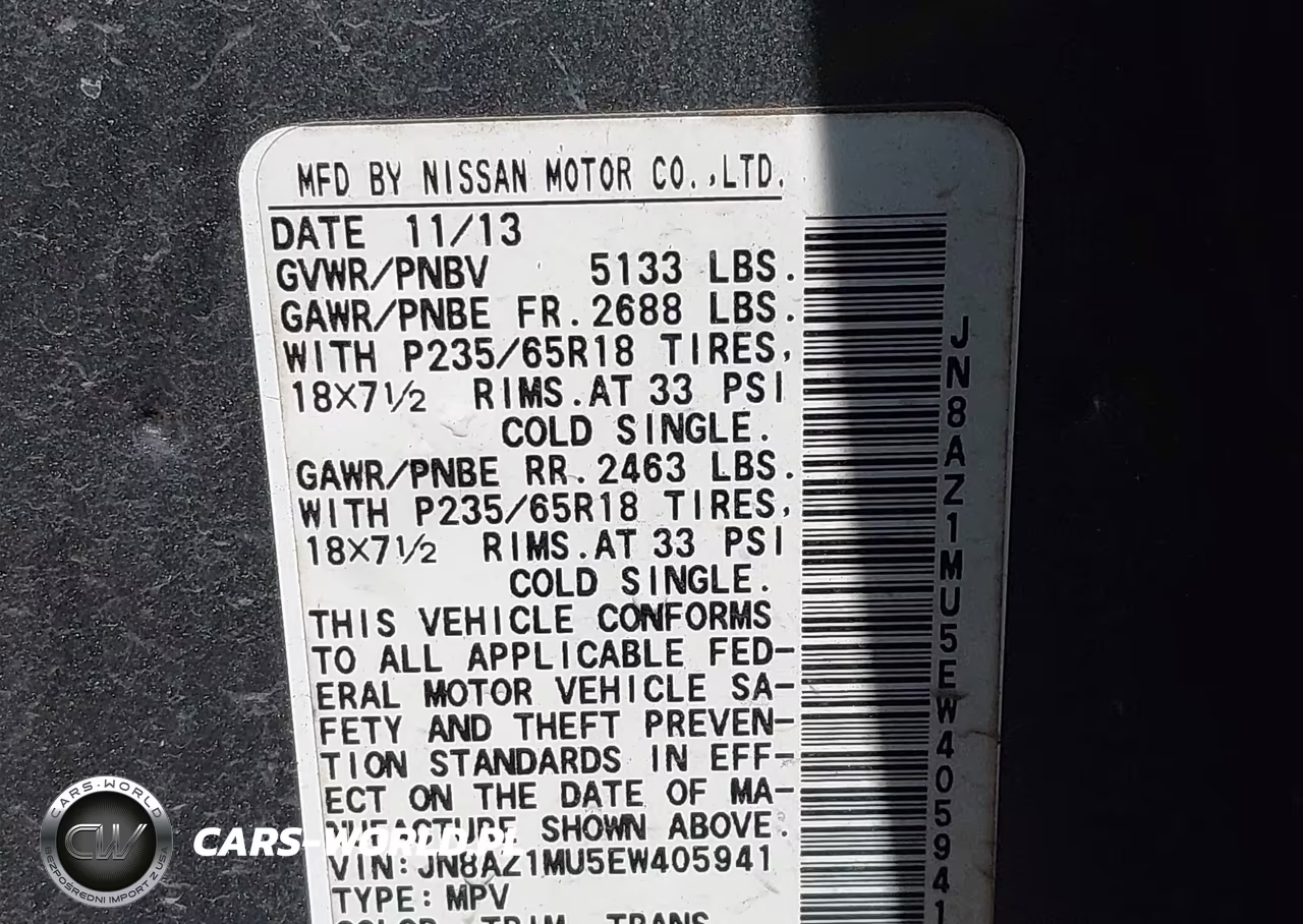 2014 Nissan Murano S VIN:JN8AZ1MU5EW405941 - 9
