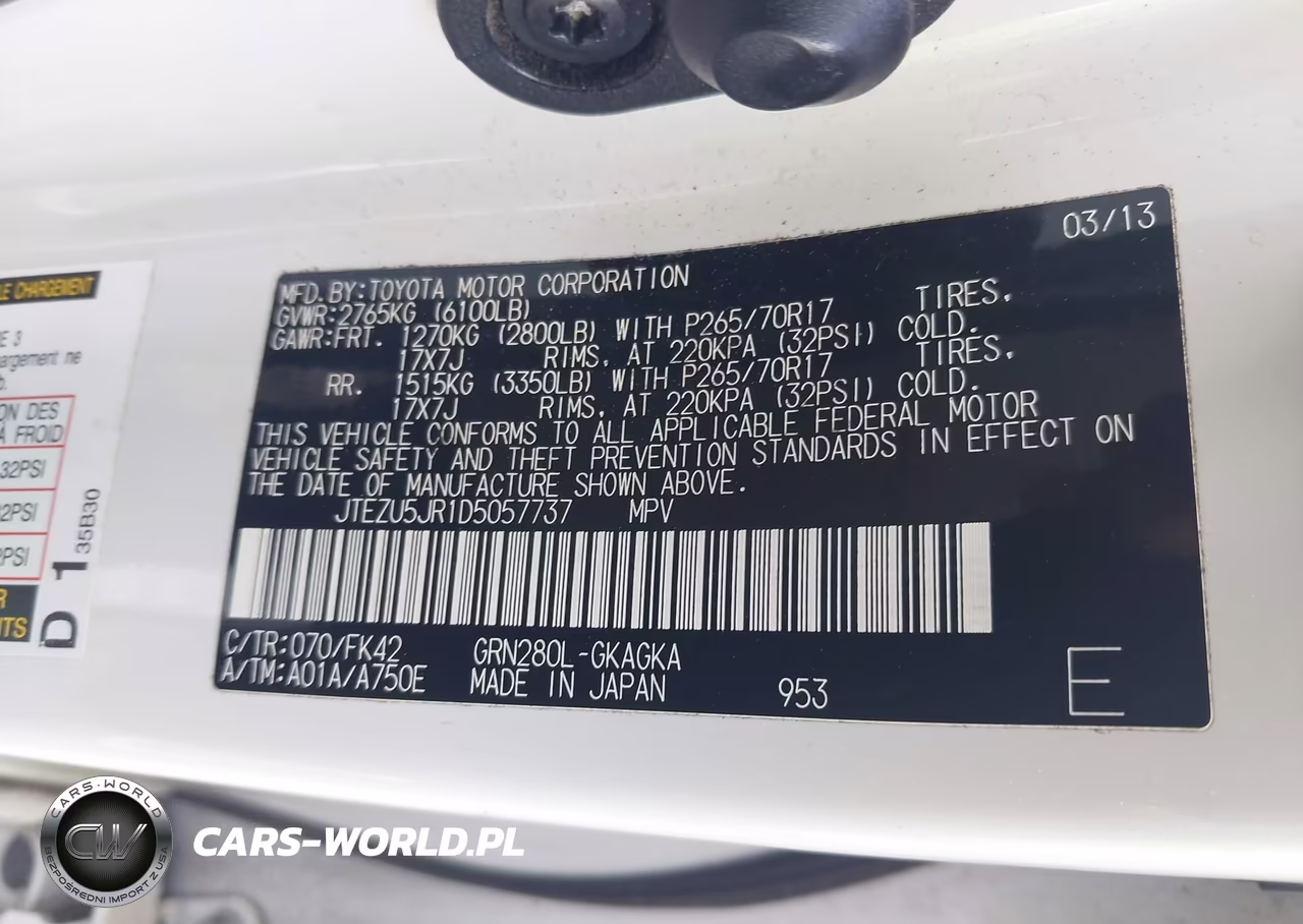 2013 Toyota 4Runner Sr5 VIN:JTEZU5JR1D5057737 - 9
