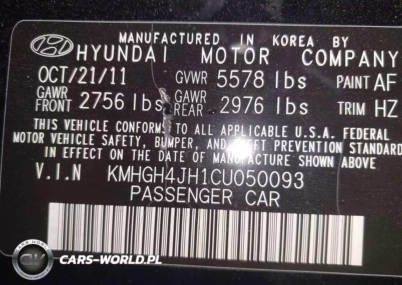 2012 Hyundai Equus Ultimate VIN:KMHGH4JH1CU050093 - 9