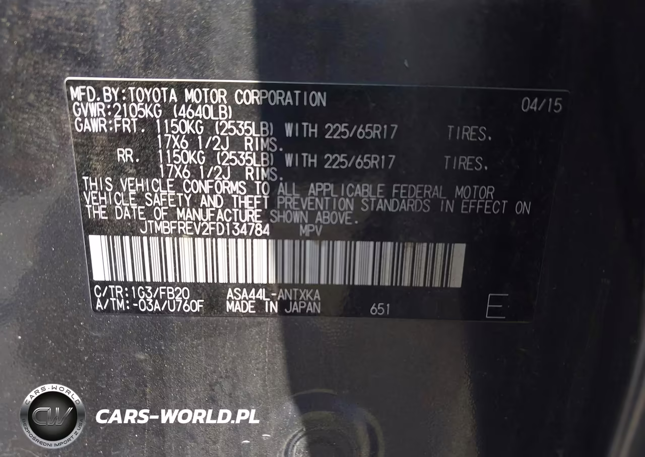 2015 Toyota Rav4 Le VIN:JTMBFREV2FD134784 - 9