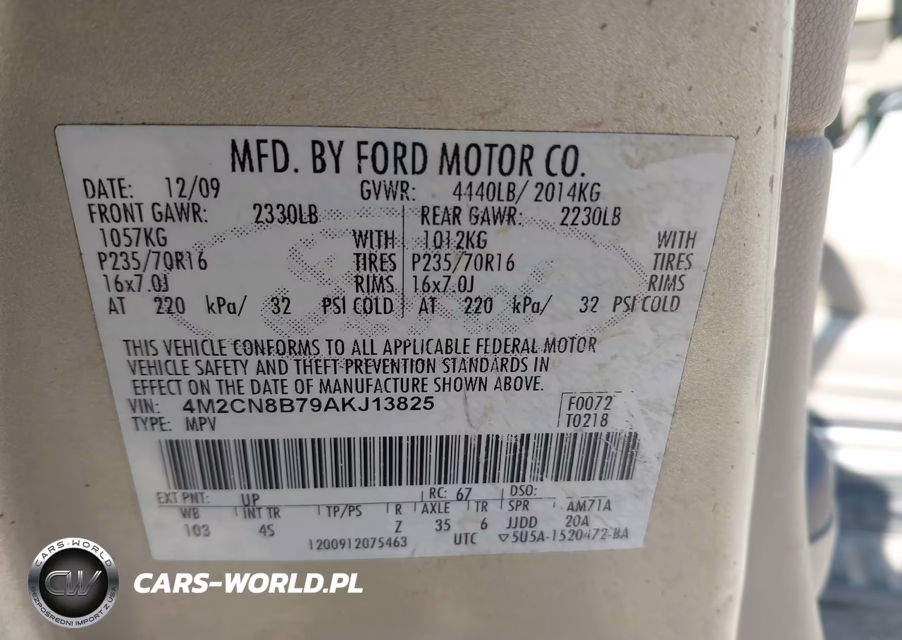 2010 Mercury Mariner VIN:4M2CN8B79AKJ13825 - 9