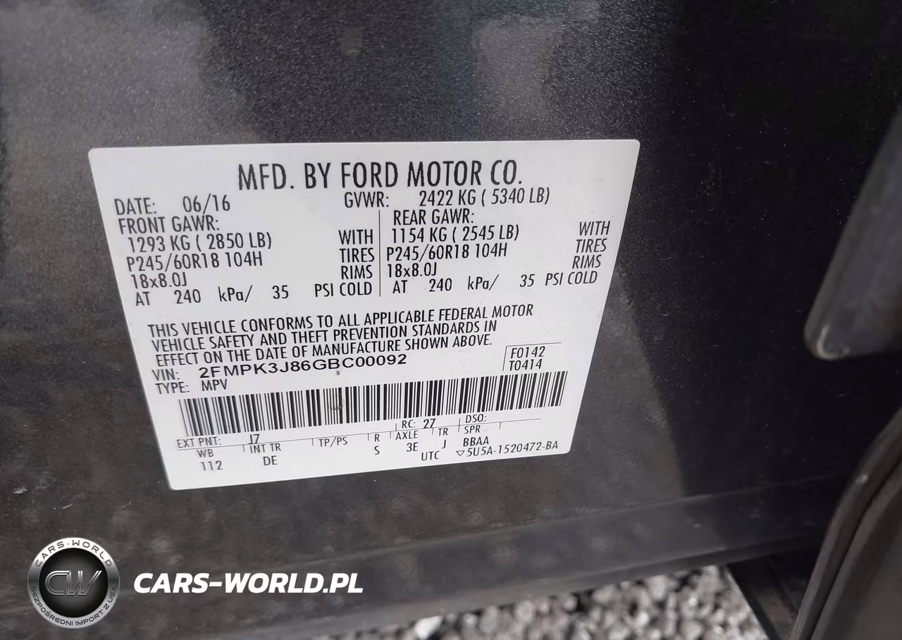2016 Ford Edge Sel VIN:2FMPK3J86GBC00092 - 9