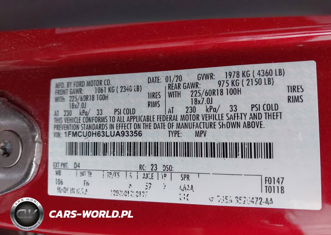 2020 Ford Escape Sel VIN:1FMCU0H63LUA93356 - 9