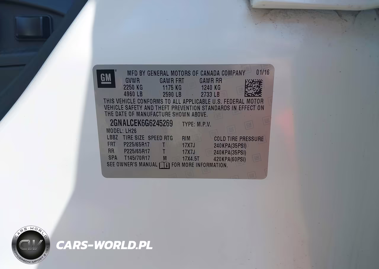 2016 Chevrolet Equinox Lt VIN:2GNALCEK6G6245269 - 9