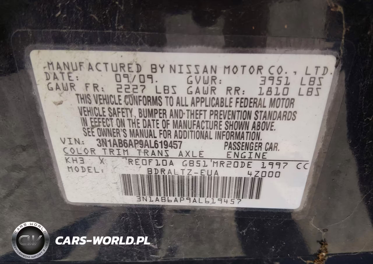 2010 Nissan Sentra 2.0S VIN:3N1AB6AP9AL619457 - 9