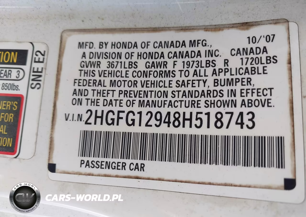 2008 Honda Civic Ex-L VIN:2HGFG12948H518743 - 9