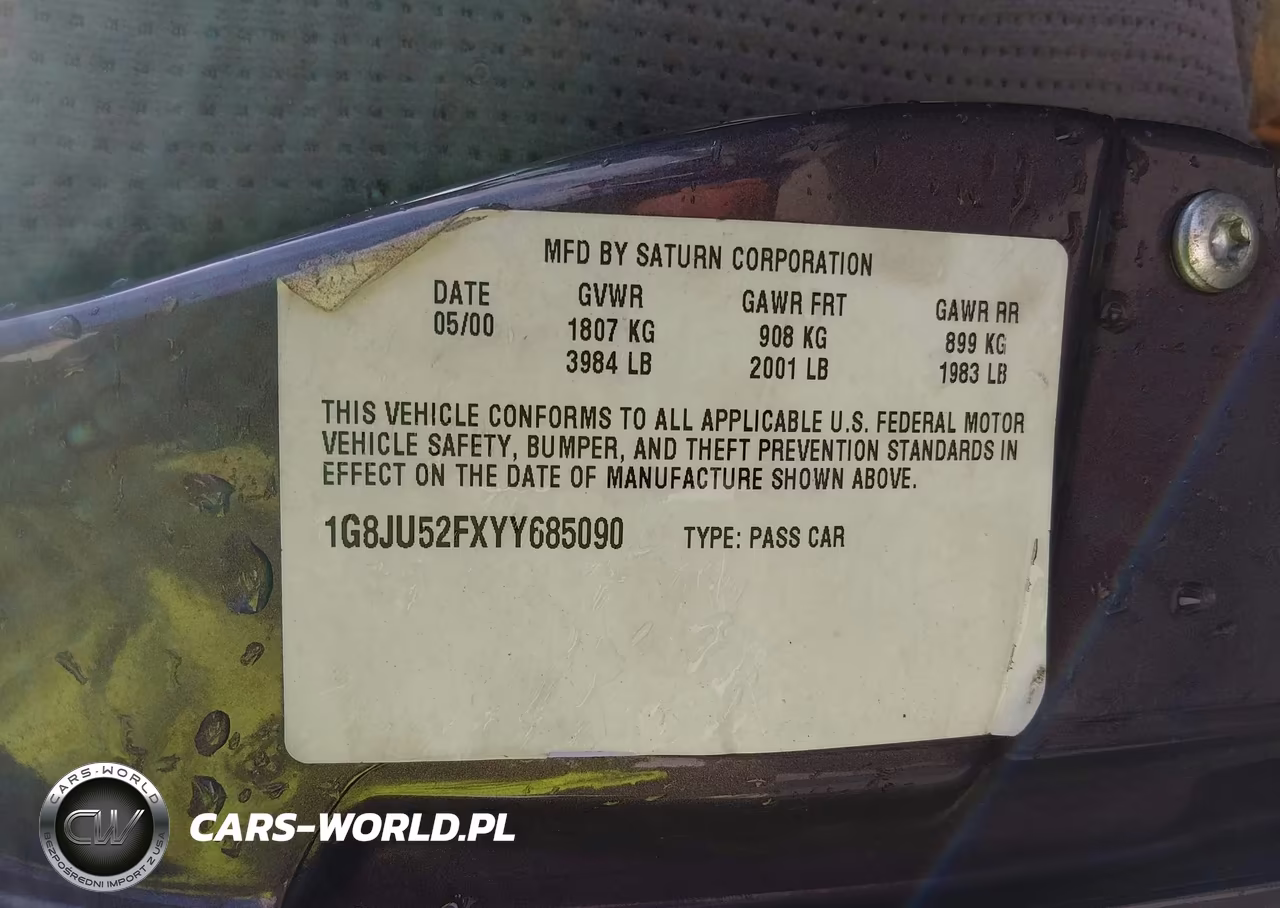 2000 Saturn Ls1 VIN:1G8JU52FXYY685090 - 9
