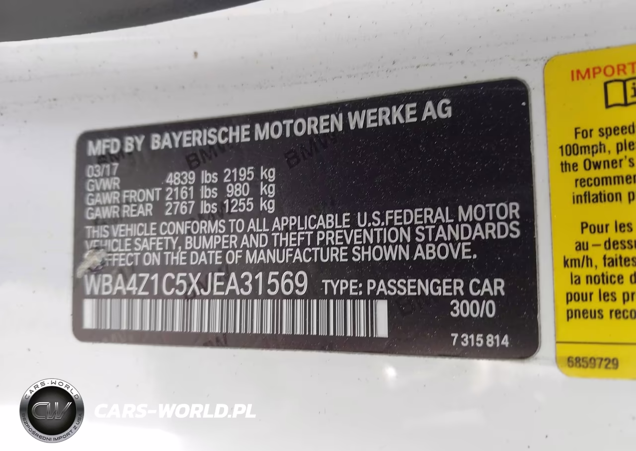 2018 BMW 430I VIN:WBA4Z1C5XJEA31569 - 9