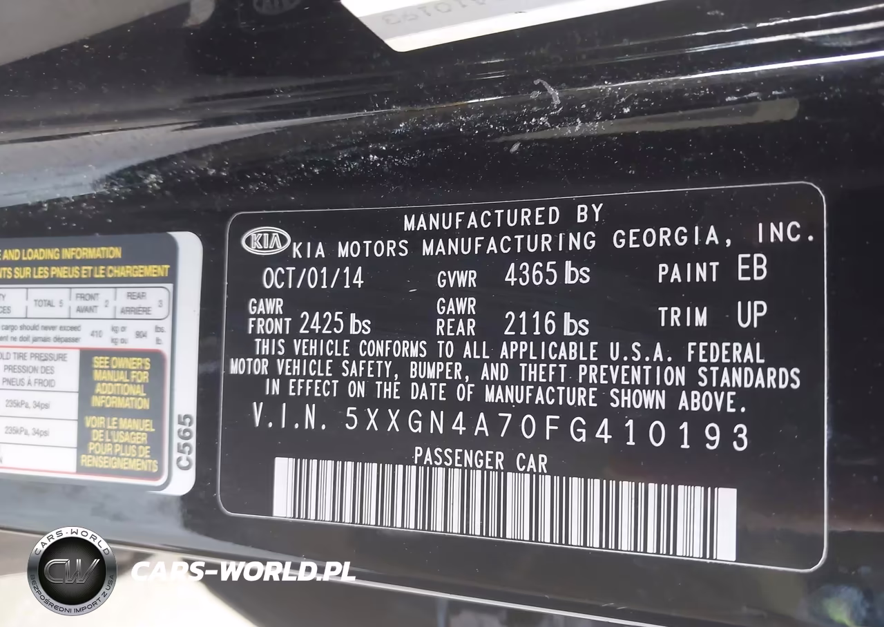 2015 Kia Optima Ex VIN:5XXGN4A70FG410193 - 9
