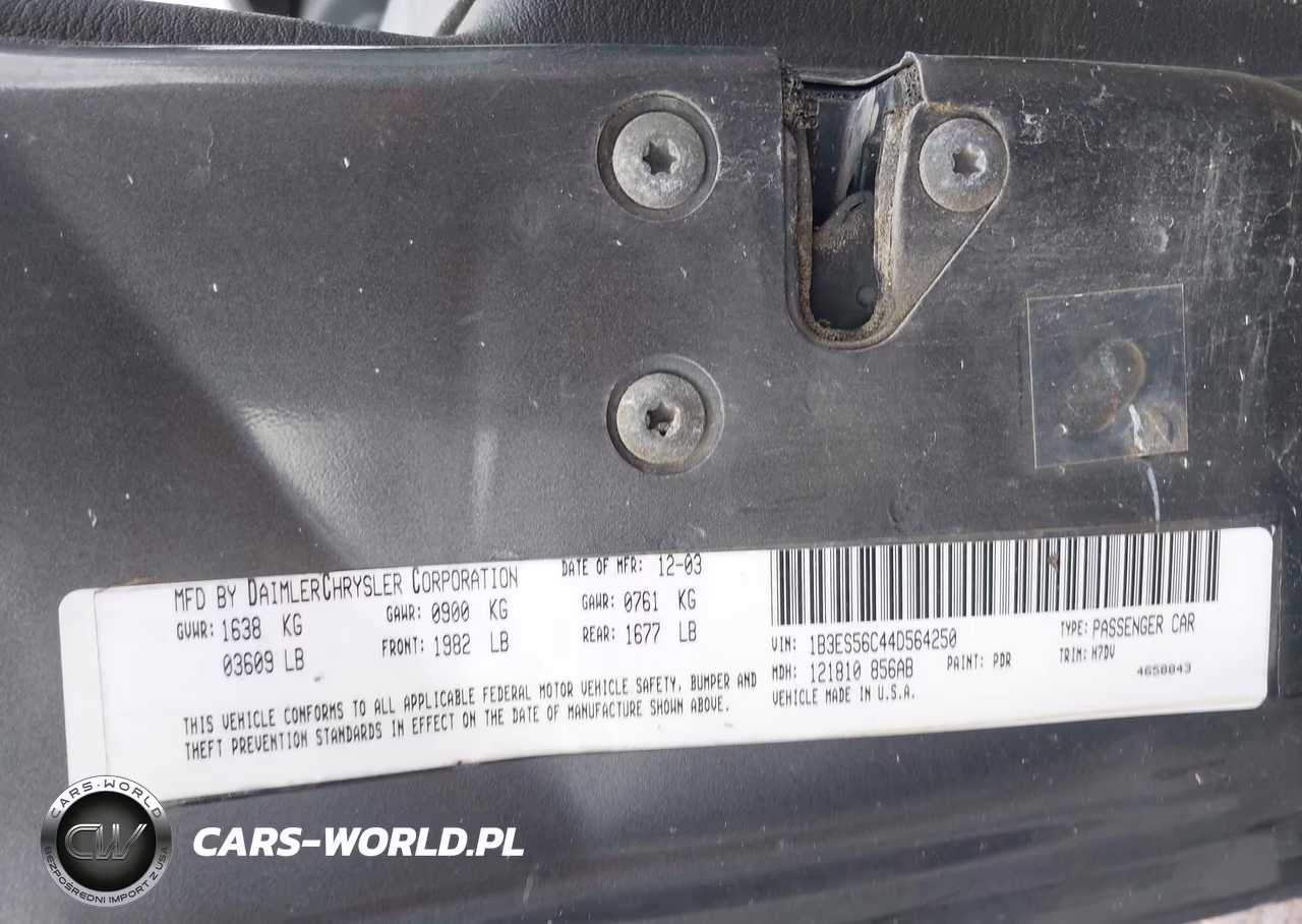 2004 Dodge Neon Sxt VIN:1B3ES56C44D564250 - 9