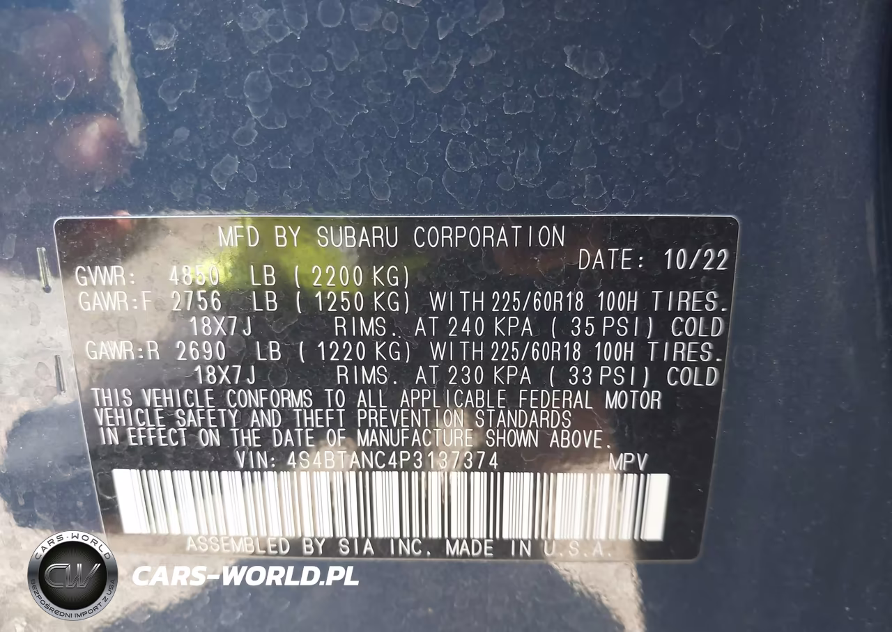2023 Subaru Outback Limited VIN:4S4BTANC4P3137374 - 9