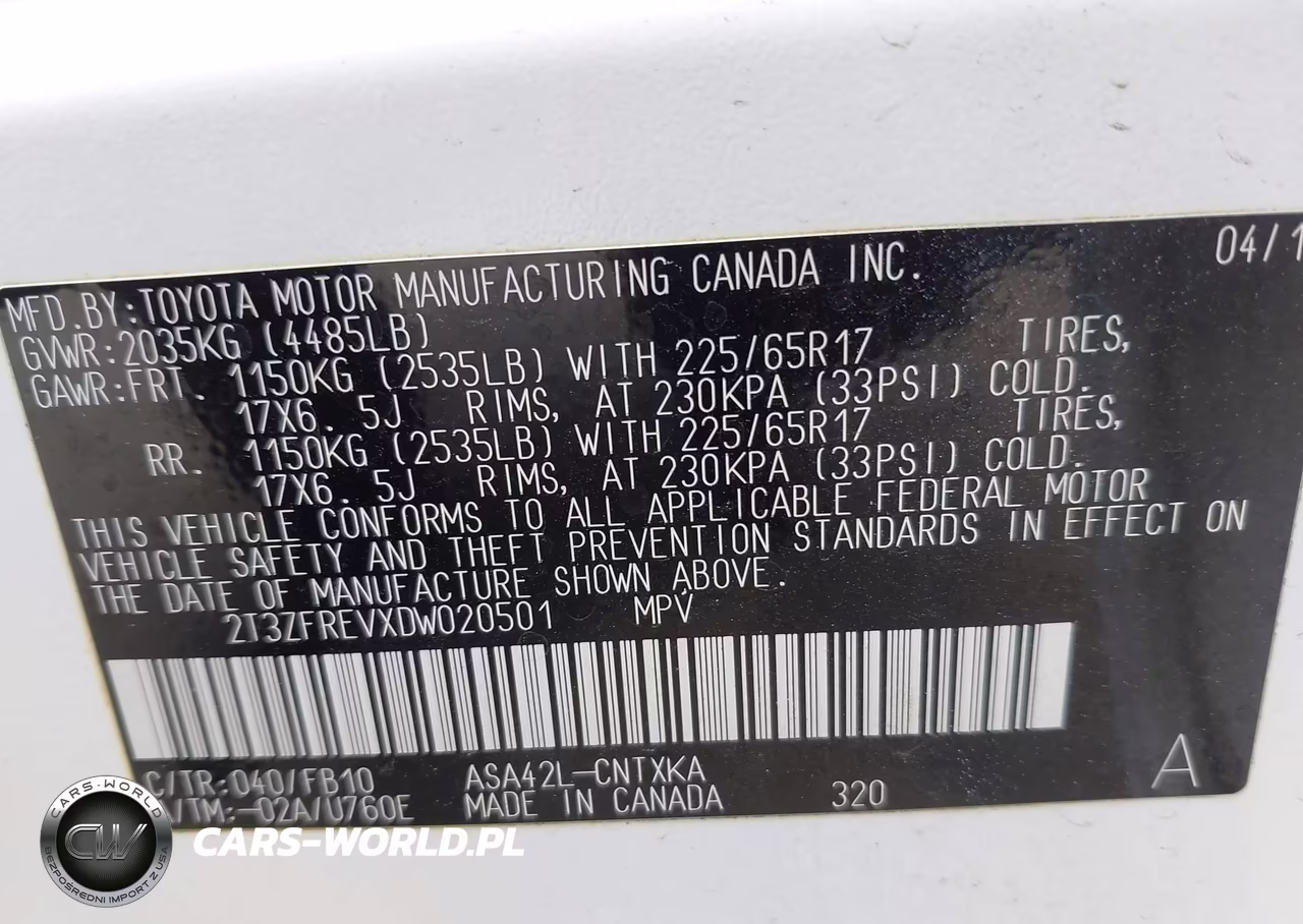 2013 Toyota Rav4 Le VIN:2T3ZFREVXDW020501 - 9