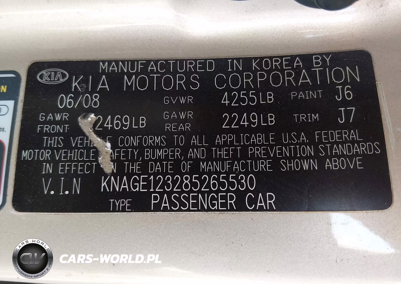 2008 Kia Optima Lx VIN:KNAGE123285265530 - 9