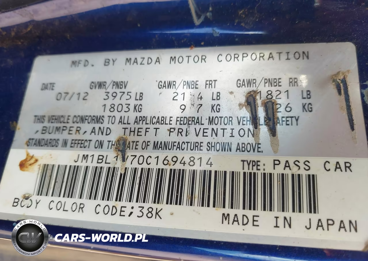 2012 Mazda Mazda3 I Touring VIN:JM1BL1V70C1694814 - 9