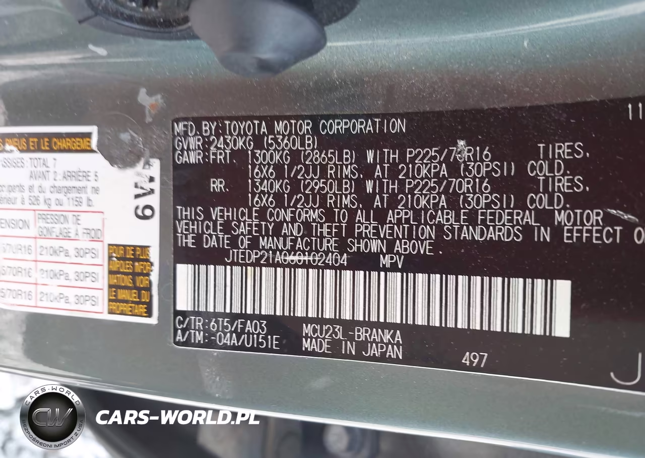 2006 Toyota Highlander V6 VIN:JTEDP21A060102404 - 9