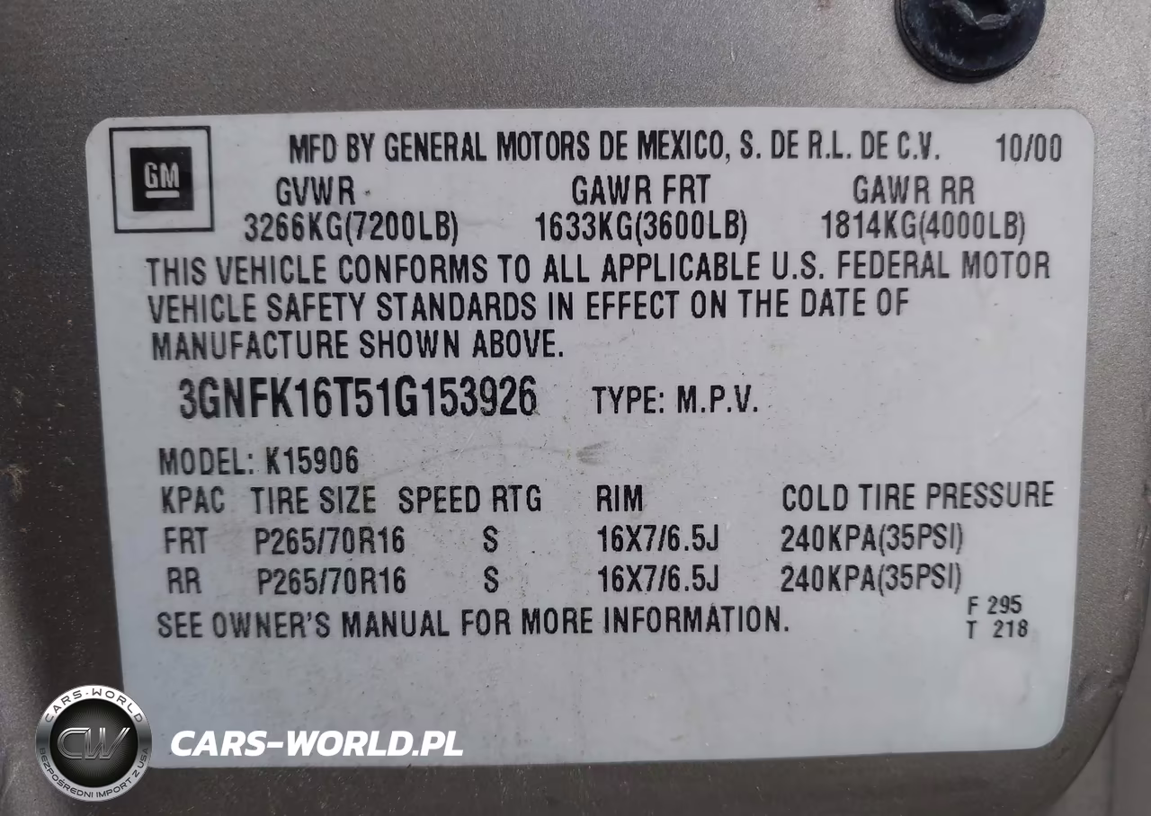 2001 Chevrolet Suburban 1500 Lt VIN:3GNFK16T51G153926 - 9