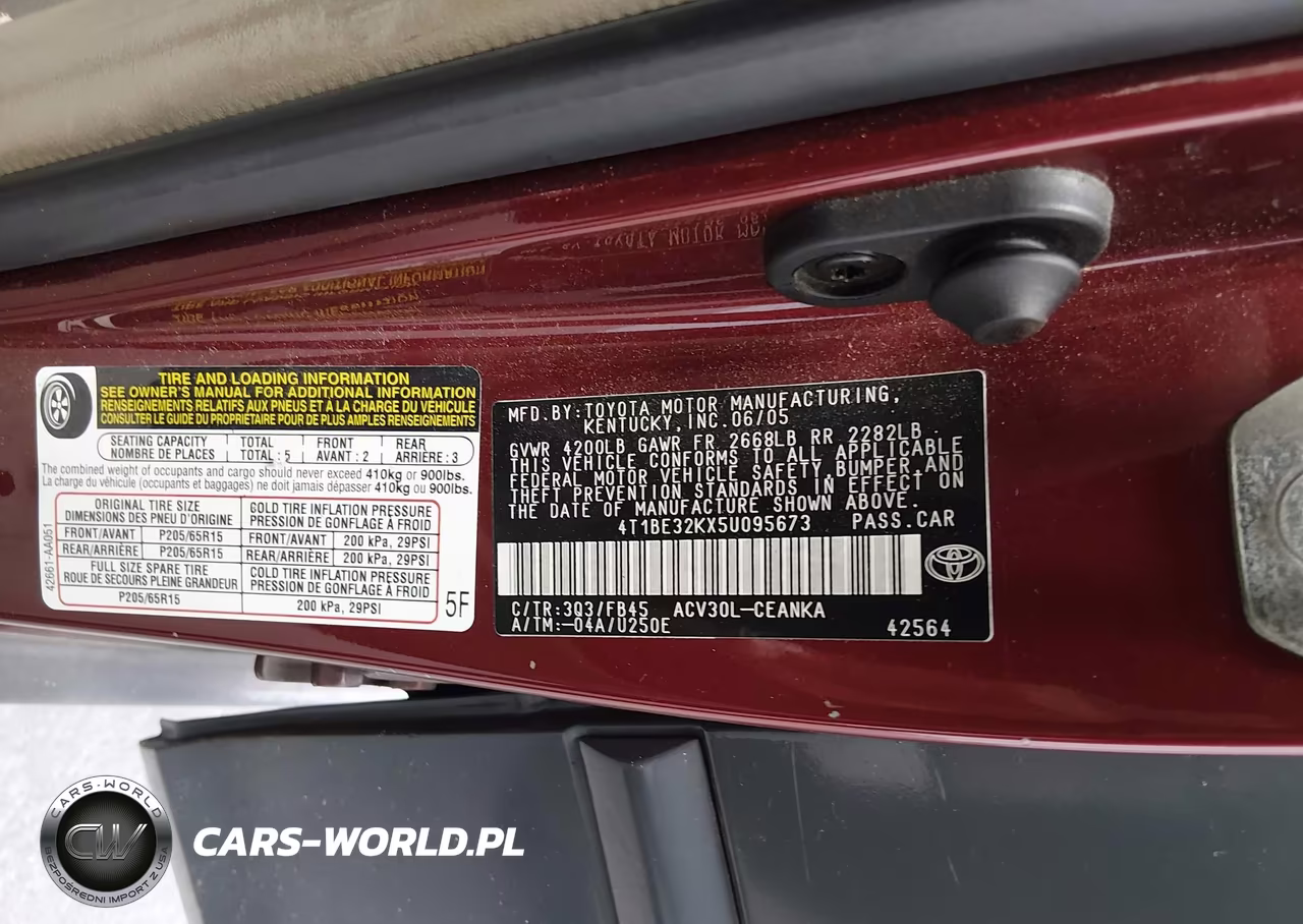2005 Toyota Camry Le VIN:4T1BE32KX5U095673 - 9