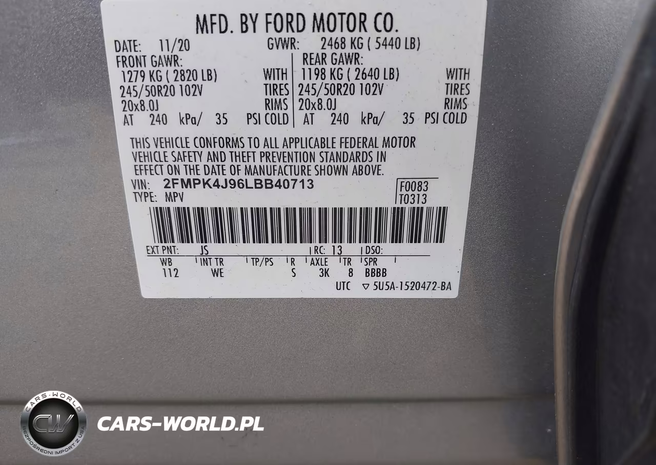 2020 Ford Edge St Line VIN:2FMPK4J96LBB40713 - 9