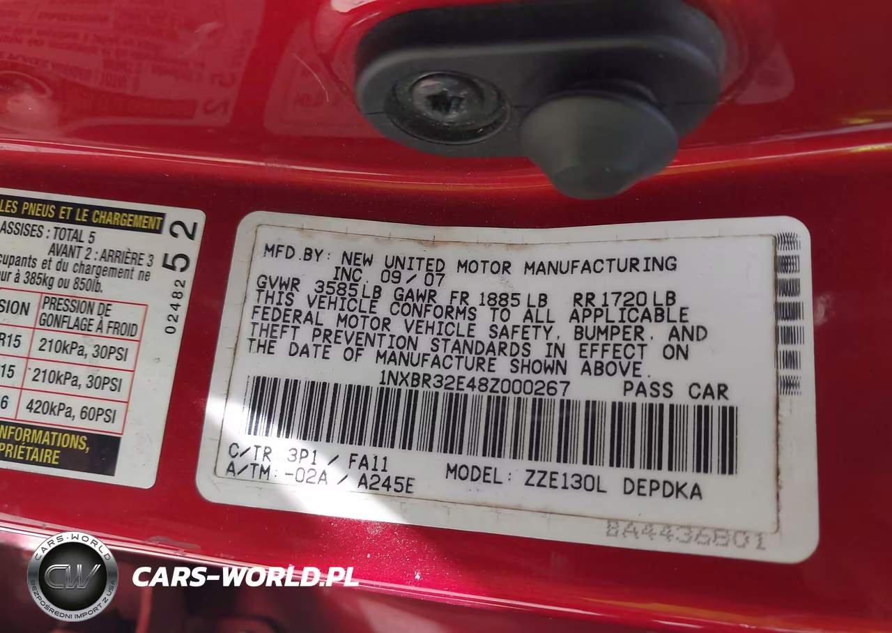 2008 Toyota Corolla Ce VIN:1NXBR32E48Z000267 - 9
