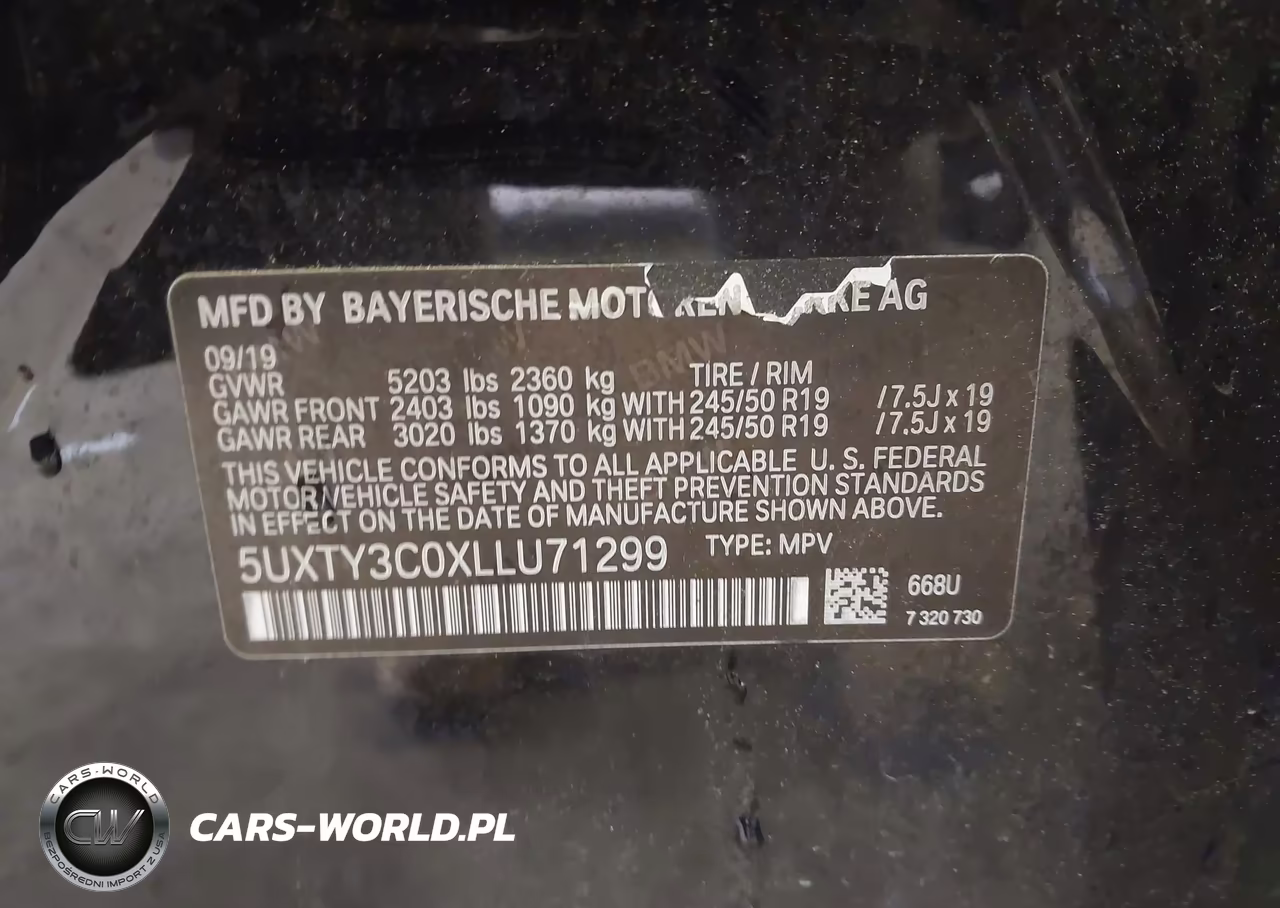 2020 BMW X3 Sdrive30I VIN:5UXTY3C0XLLU71299 - 9