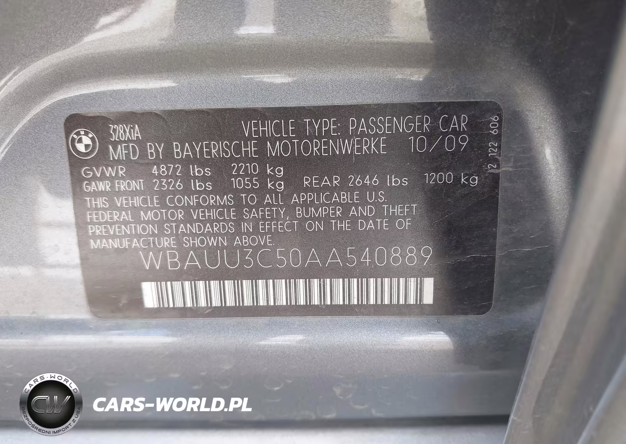 2010 BMW 328I xDrive VIN:WBAUU3C50AA540889 - 9