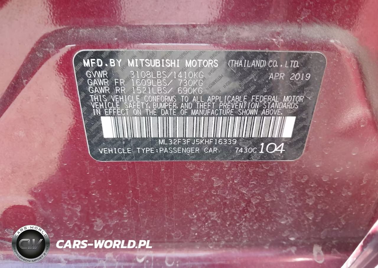 2019 Mitsubishi Mirage G4 Es-Rf VIN:ML32F3FJ5KHF16339 - 9