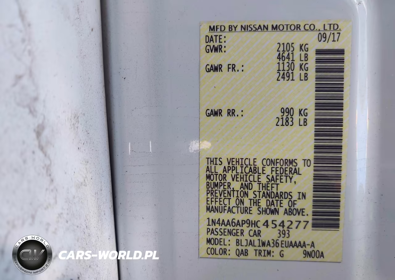2017 Nissan Maxima 3.5S VIN:1N4AA6AP9HC454277 - 9