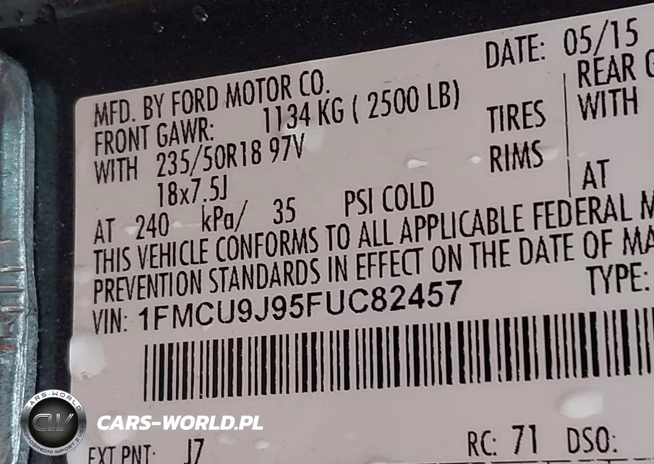 2015 Ford Escape Titanium VIN:1FMCU9J95FUC82457 - 9