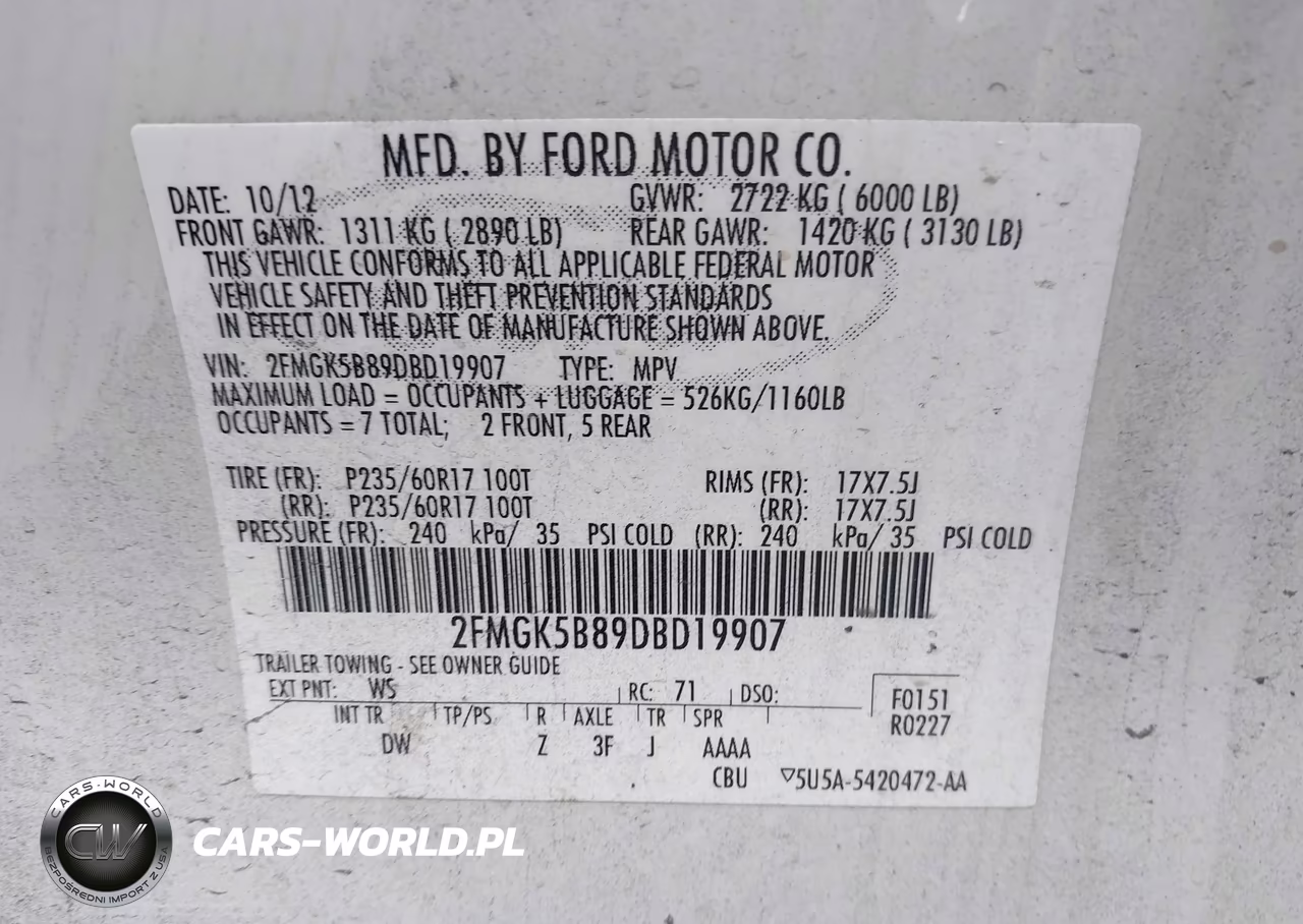 2013 Ford Flex Se VIN:2FMGK5B89DBD19907 - 9