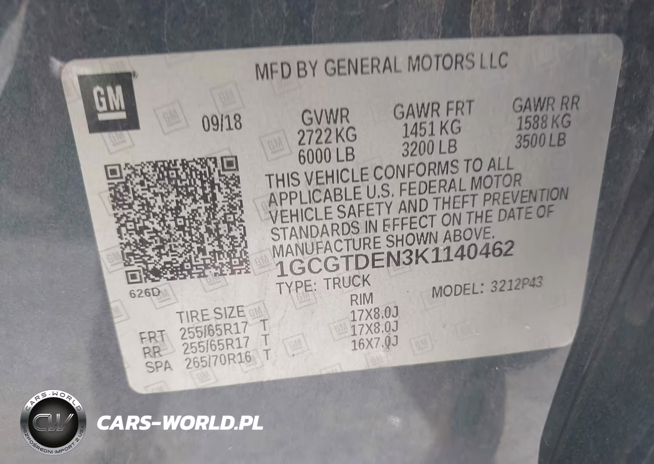 2019 Chevrolet Colorado Z71 VIN:1GCGTDEN3K1140462 - 9