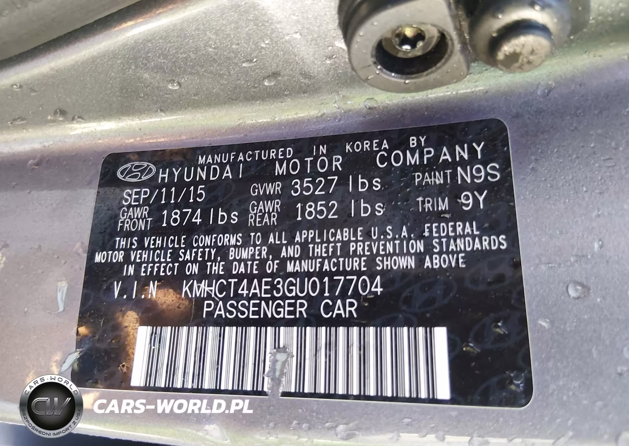 2016 Hyundai Accent Se VIN:KMHCT4AE3GU017704 - 9