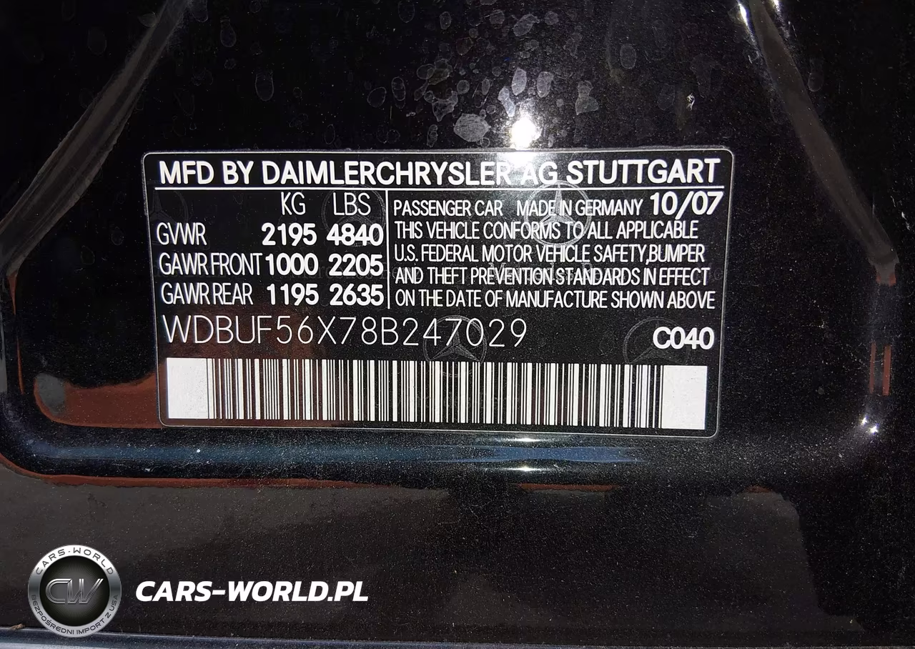 2008 Mercedes-Benz E 350 VIN:WDBUF56X78B247029 - 9