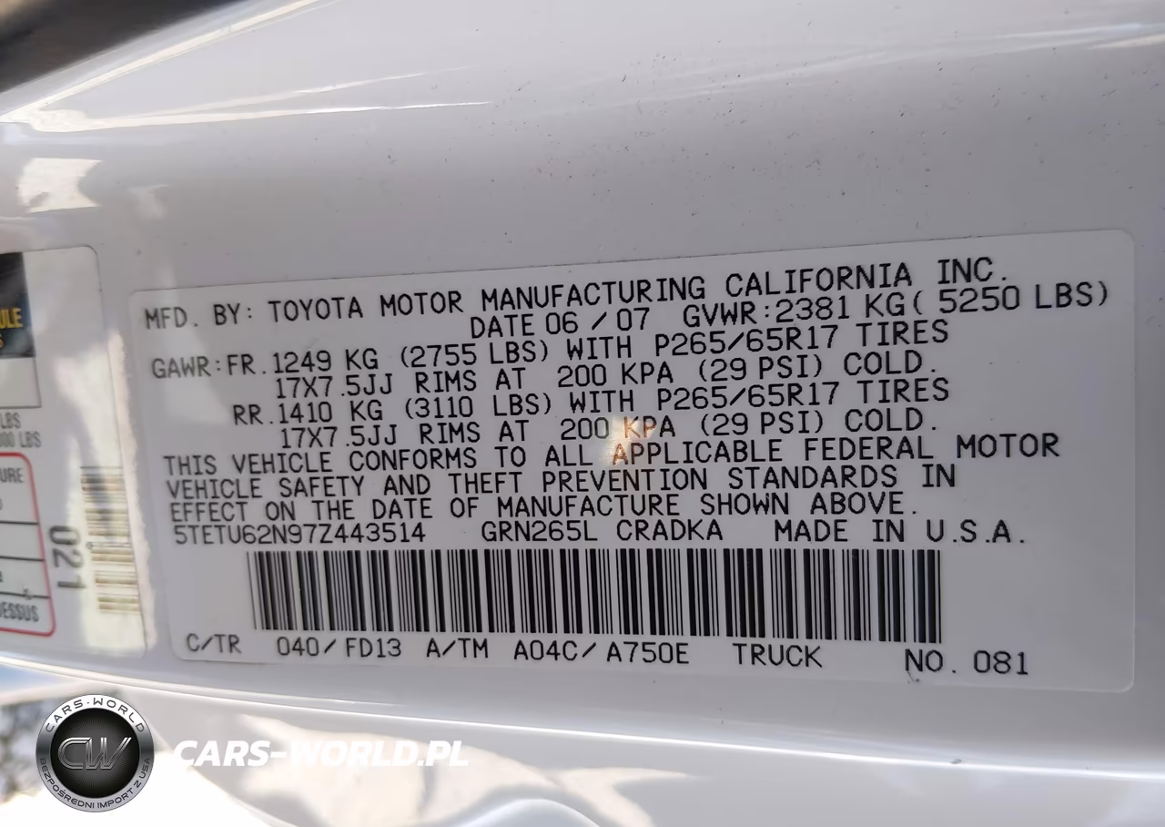 2007 Toyota Tacoma Prerunner V6 VIN:5TETU62N97Z443514 - 9