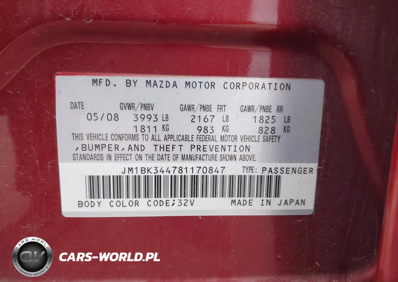 2008 Mazda Mazda3 S Sport VIN:JM1BK344781170847 - 9