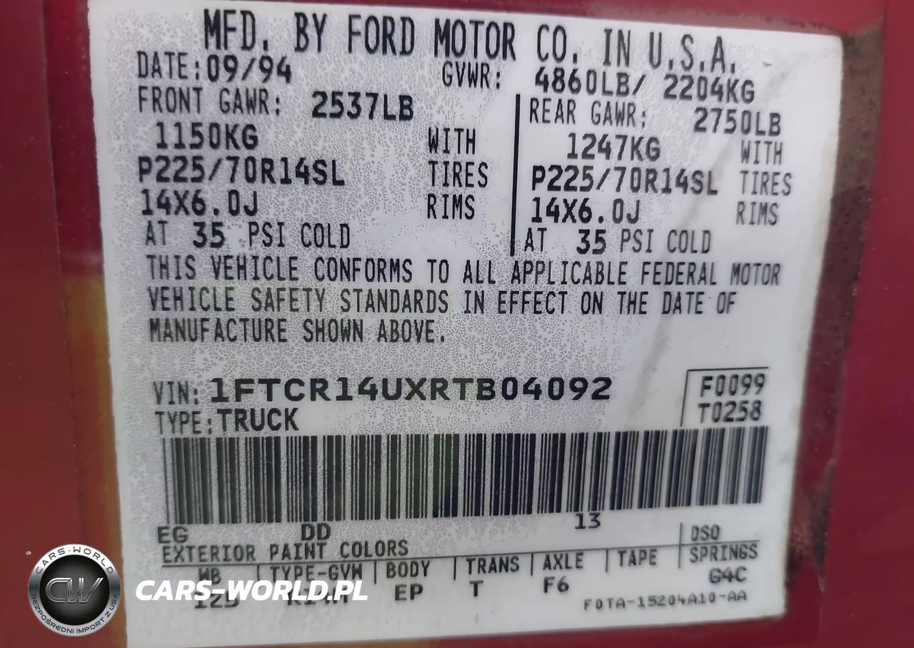 1994 Ford Ranger Super Cab VIN:1FTCR14UXRTB04092 - 9