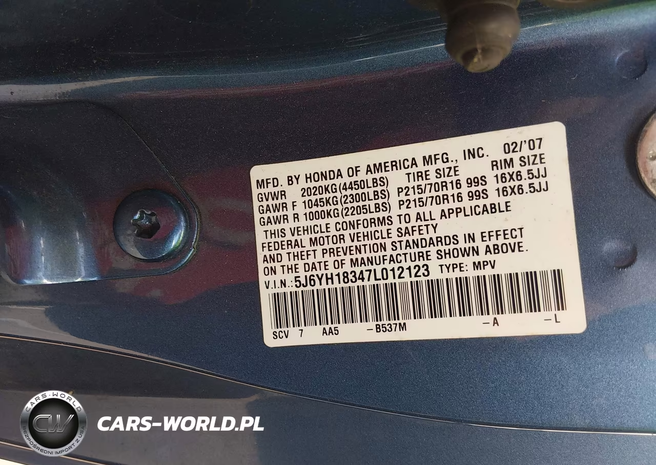 2007 Honda Element Lx VIN:5J6YH18347L012123 - 9