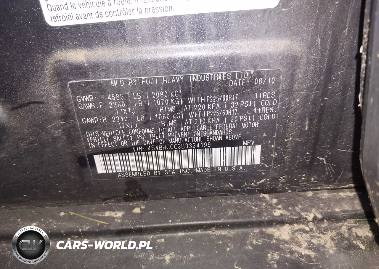 2011 Subaru Outback 2.5I Premium VIN:4S4BRCCC3B3334199 - 9