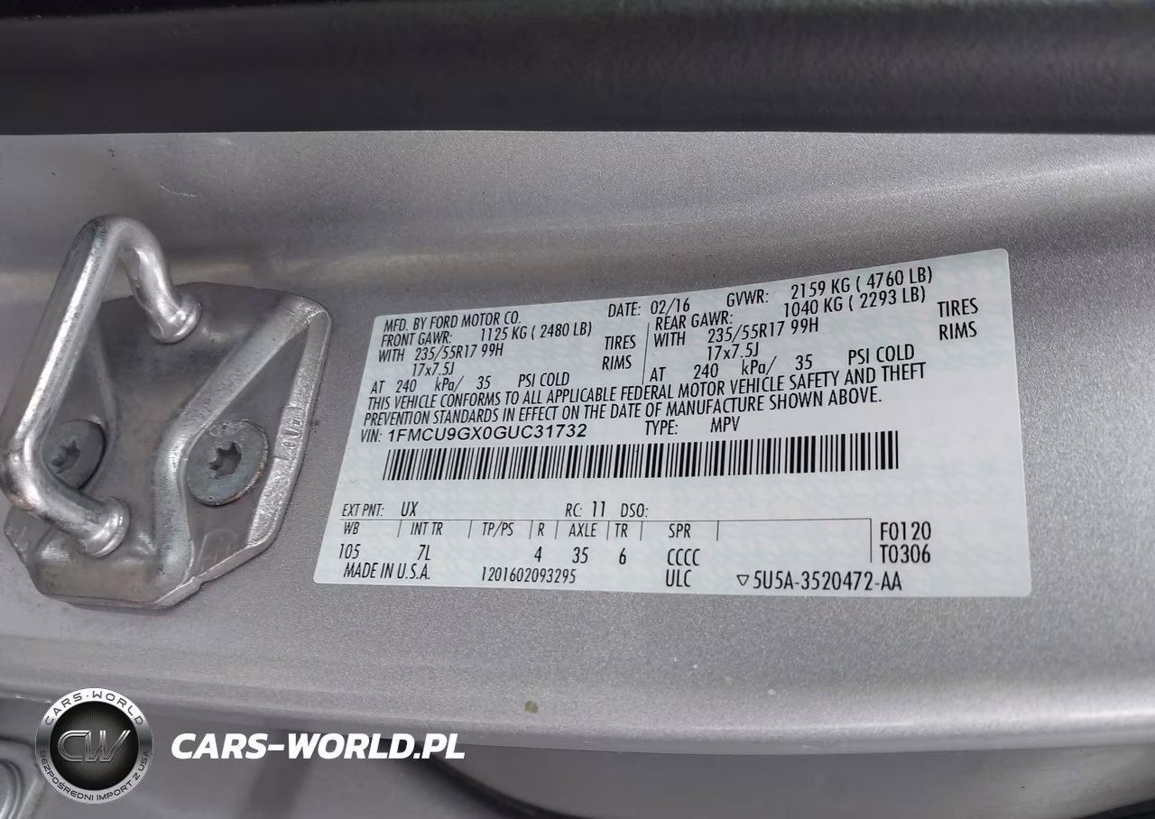 2016 Ford Escape Se VIN:1FMCU9GX0GUC31732 - 9