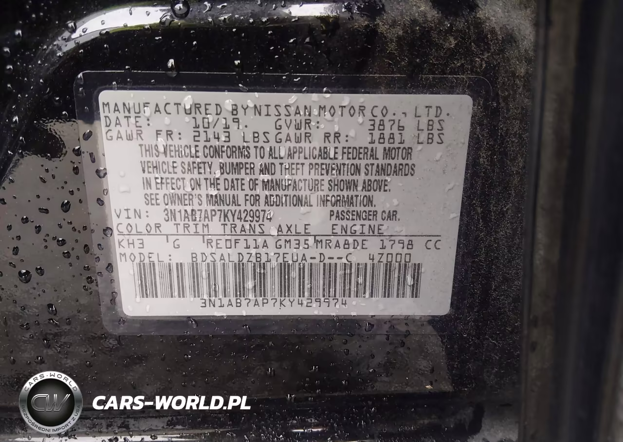 2019 Nissan Sentra Sv VIN:3N1AB7AP7KY429974 - 9