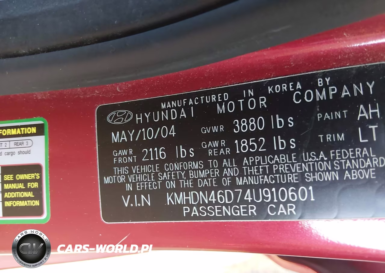 2004 Hyundai Elantra Gls-Gt VIN:KMHDN46D74U910601 - 9