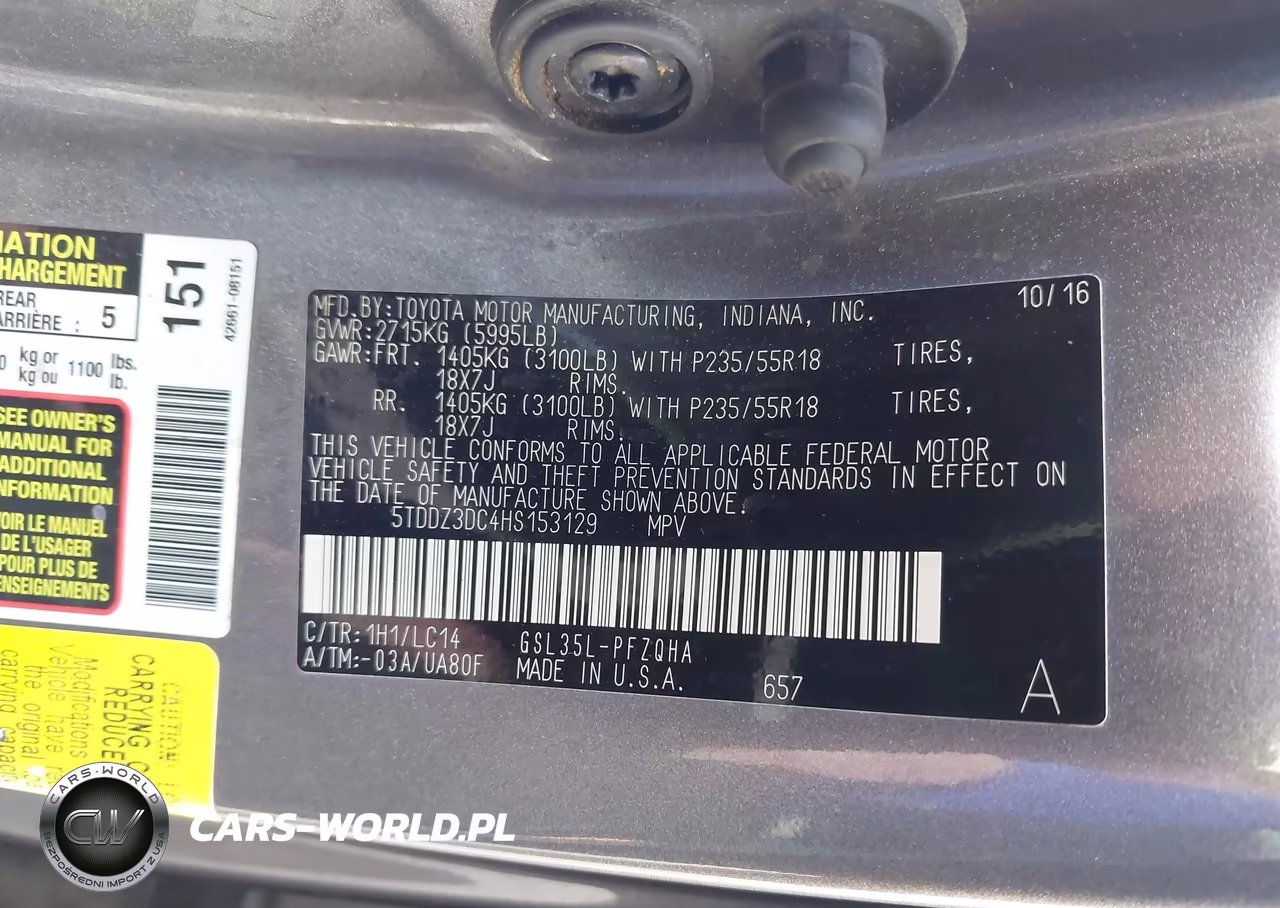 2017 Toyota Sienna Xle 7 Passenger VIN:5TDDZ3DC4HS153129 - 9